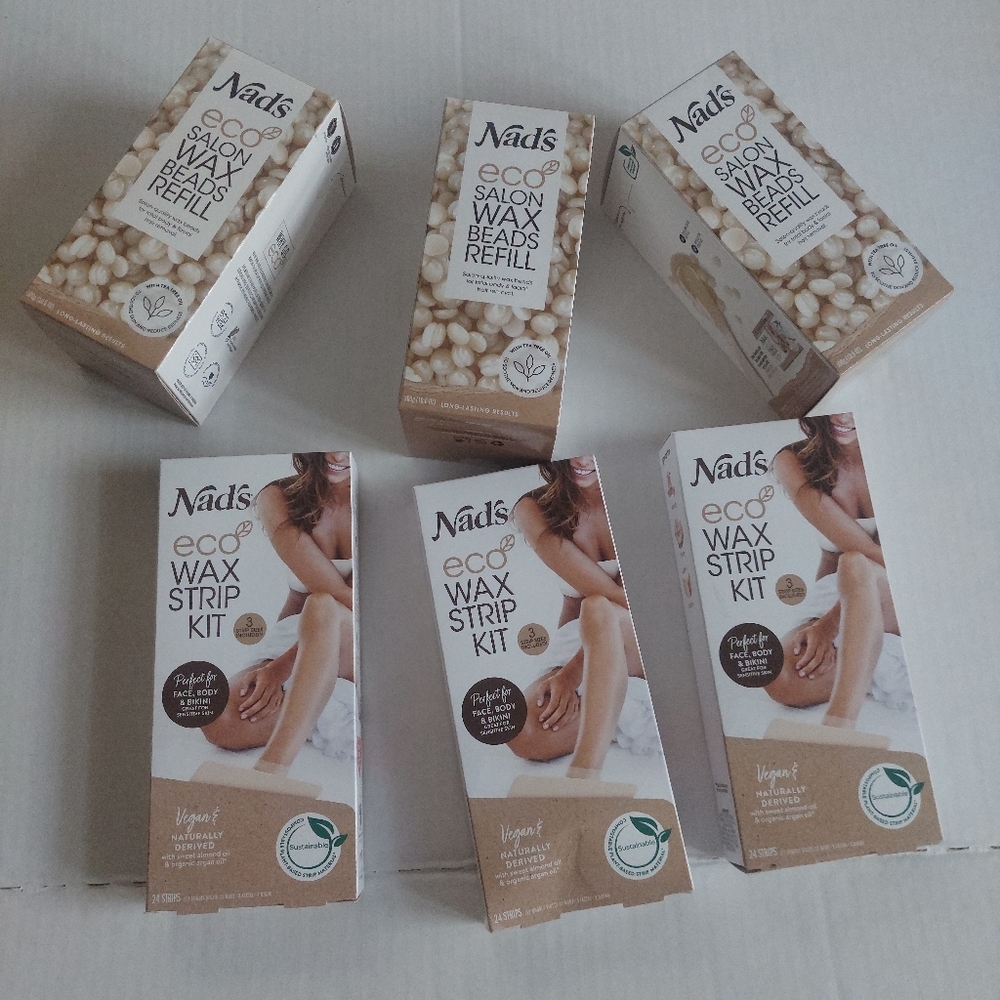6 Pcs New Nads Eco Wax Strip Kit / Nads Wax Refils